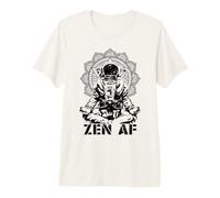 Yoga Astronauta Zen AF Divertido Mandala Meditación Lotus Pose Camiseta Premium