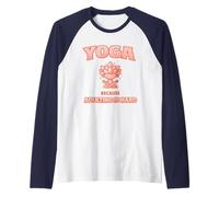 Yoga Because Adulting Is Hard Rosa Coral Cita Divertida Yogis Camiseta Manga Raglan