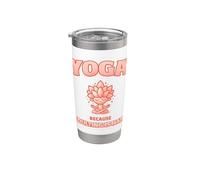 Yoga Because Adulting Is Hard" Rosa Coral Cita Divertida Yogis Vaso térmico de acero inoxidable de doble pared