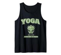 Yoga Because Adulting Is Hard Verde, Citas Divertidas yoguis Camiseta sin Mangas