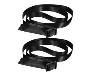 Yoga Belt - Bandas de ejercicio con hebilla, 2 piezas ajustables de tracción manual, correa de estiramiento de yoga, poliéster, 98 x 1,9 pulgadas, portátil para fitness y piernas para el hogar y el