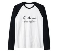 Yoga Born To Flow para Amantes del Bienestar y la atención Plena Camiseta Manga Raglan
