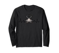 Yoga Camisa Gatos Mandalas Latido del corazón meditación Gatos Manga Larga