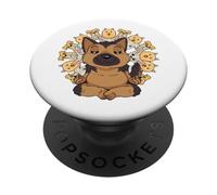 Yoga camisa mandalas meditación Pastores alemanes perro Yoga PopSockets PopGrip Adhesivo