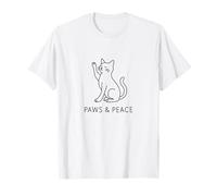 Yoga Cat Line Art - Diseño Zen & Paws Camiseta