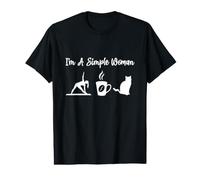 Yoga Coffee and Cats Lover - I'm A Simple Woman Camiseta gráfica económica