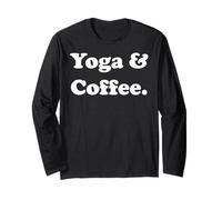 Yoga & Coffee Meditation Lifestyle Funny Saying Manga Larga
