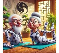 Yoga Couple 1000 Piece Jigsaw Puzzles for Adults 65x65cm, Adult Jigsaw Puzzles 1000 Pieces, Challenging&Brainteasing Puzzle Family Games, Beautiful Decoration Puzzle