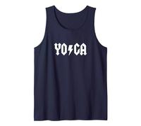 Yoga divertido de YOGA Camiseta sin Mangas, Hombre, Azul Marino, L