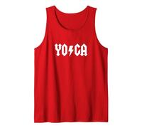 Yoga divertido de YOGA Camiseta sin Mangas, Hombre, Rojo, L