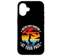 Yoga Espacial Retro, increíble transformación a tu Ritmo gráfico Carcasa para iPhone 16