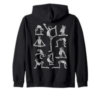 Yoga Esqueleto Meditando Yogi Posturas Zen Patrón de Halloween Sudadera con Capucha