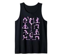 Yoga Esqueleto Meditando Yogi Posturas Zen Patrón Rosa Camiseta sin Mangas