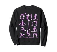 Yoga Esqueleto Meditando Yogi Posturas Zen Patrón Rosa Sudadera