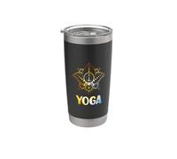 Yoga Flor de Loto Mandala Chakra Meditación Ashtanga Vaso térmico de acero inoxidable de doble pared