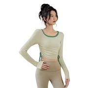 Yoga for Mujeres for Adelgazar en otoño e Invierno, Entrenamiento for Correr, Top Deportivo de Manga Larga, Ropa Deportiva Moda con Temperamento Yoga Gimnasio(Light Green,M)