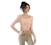 Yoga for Mujeres for Adelgazar en otoño e Invierno, Entrenamiento for Correr, Top Deportivo de Manga Larga, Ropa Deportiva Moda con Temperamento Yoga Gimnasio(Pink,L)