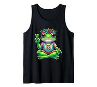 Yoga Frosch Hippie años 70 Vibe, Peace, Love & Meditation Camiseta sin Mangas