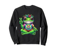 Yoga Frosch Hippie años 70 Vibe, Peace, Love & Meditation Sudadera