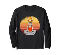 Yoga Gatos Gato Meditación Amantes de los Gatos Namaste Cat Manga Larga