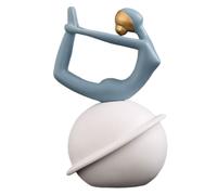 Yoga Girl Adorno Resina Escritorio Habitación Hogar Vintage Azul