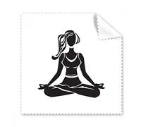 Yoga Girl Keep Healthy Cross Legged Sports Silueta de gafas de limpieza paño de regalo teléfono pantalla limpiador 5 piezas