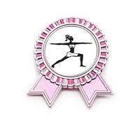 Yoga Girl Keep Healthy Sports - Broche con diseño de texto en inglés "Keep Healthy Sports", color rosa, Medium, Metal