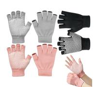 Yoga Gloves for Women - 3 Pairs Half-Finger Non-Slip Workout, Non-Slip Fingerless Yoga Gloves, Breathable Fitness Mittens | Perfect for Gym, Home, Studio, Pilates, Pull-Ups, Beginners, Professionals,