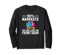 Yoga Humor 90% Namaste 10% Did I Lock The Door Manga Larga