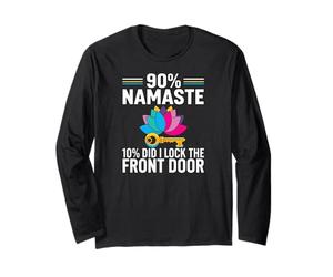 Yoga Humor 90% Namaste 10% Did I Lock The Door Manga Larga