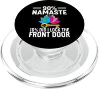 Yoga Humor 90% Namaste 10% Did I Lock The Door PopSockets PopGrip para MagSafe