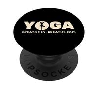 Yoga Inhalación Exhalación Retro Balance Diseño PopSockets PopGrip Adhesivo