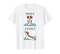 Yoga Inhale Exhale Epagneul Breton Perro Camiseta