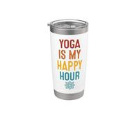 Yoga Is My Happy Hour Entspannung Mandala Chakra Ashtanga Vaso térmico de acero inoxidable de doble pared