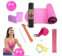Yoga Kit, Ejercicio Mat with Yoga Blocks, Latex Resistance Band, Stretching Band to Your Flexibility, No Soportive, Complete Fitness Equipment for Home and Gym