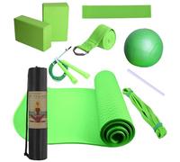 Yoga Kit, Exercise Mat with Yoga Blocks, Complete Fitness Set, Includes Latex Resistance Band and Stretching Strap, Compact Ideal for Women, Men, Home Workouts, Studio Training