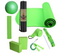 Yoga Kit, Exercise Mat with Yoga Blocks, Fitness Equipment Portable Compact Versatile Idealfor Women and Men, Includes Latex Resistance Band, Stretching Band
