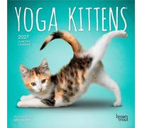 Yoga Kittens Official 2027 7 X 14 Inch (Hanging) Monthly Mini Wall Calendar