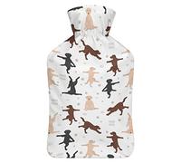 Yoga Labrador Retriever - Botella de agua de goma con cubierta de felpa suave, bolsa de agua caliente para invierno, manos y pies, protección contra el frío, 1000 ml