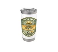 Yoga Life Mindfulness Body Soul Vintage Retro Regalo Para Yogis Vaso térmico de acero inoxidable de doble pared
