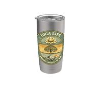 Yoga Life Mindfulness Body Soul Vintage Retro Regalo Para Yogis Vaso térmico de acero inoxidable de doble pared