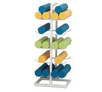 Yoga Mat Holder,5 Tier Standing Yoga Mat Holder, Floor Standing Foam Roller Rack with Hooks For Home Gyms and Office Workout Room, Double-Sided Yoga Mat Rack For Pilates Mat Workout Bands(G