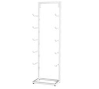 Yoga Mat Holder,5-Tier Yoga Mat Stand with Hooks, Compact Exercise Mat Rack for Foam Rollers, Resistance Bands, and Skipping Ropes - Durable Steel Storage Solution (White, 40x32x130CM)
