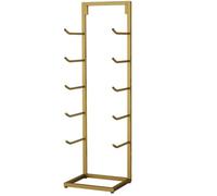 Yoga Mat Holder,Floor Standing Yoga Mat Rack with Feet, 5 Tier Commercial Foam Roller Organizer for Gyms & Indoor Studios, Metal Pilates Mat Rack Pole Length 27/32(Black,Rod Length 27cm/10.
