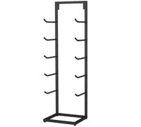 Yoga Mat Holder,Floor Standing Yoga Mat Rack with Feet, 5 Tier Commercial Foam Roller Organizer for Gyms & Indoor Studios, Metal Pilates Mat Rack Pole Length 27/32(Black,Rod Length 27cm/10.