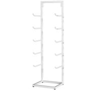 Yoga Mat Holder,Floor Standing Yoga Mat Rack with Feet, 5 Tier Commercial Foam Roller Organizer for Gyms & Indoor Studios, Metal Pilates Mat Rack Pole Length 27/32(Black,Rod Length 27cm/10.