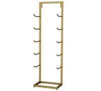 Yoga Mat Holder,Floor Standing Yoga Mat Rack with Feet, 5 Tier Commercial Foam Roller Organizer for Gyms & Indoor Studios, Metal Pilates Mat Rack Pole Length 27/32(Black,Rod Length 27cm/10.
