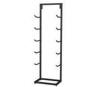 Yoga Mat Holder,Floor Standing Yoga Mat Rack with Feet, 5 Tier Commercial Foam Roller Organizer for Gyms & Indoor Studios, Metal Pilates Mat Rack Pole Length 27/32(Black,Rod Length 27cm/10.