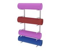 Yoga Mat Holder,Wall-Mounted Yoga Mat Holder with Hooks - Space-Saving Shelf for Gyms & Yoga Studios, Easy Install Fitness Mat Rack (White, 155CM) - Organize Your Workout Space