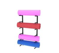 Yoga Mat Holder,Wall-Mounted Yoga Mat Holder with Hooks - Space-Saving Shelf for Gyms & Yoga Studios, Easy Install Fitness Mat Rack (White, 155CM) - Organize Your Workout Space